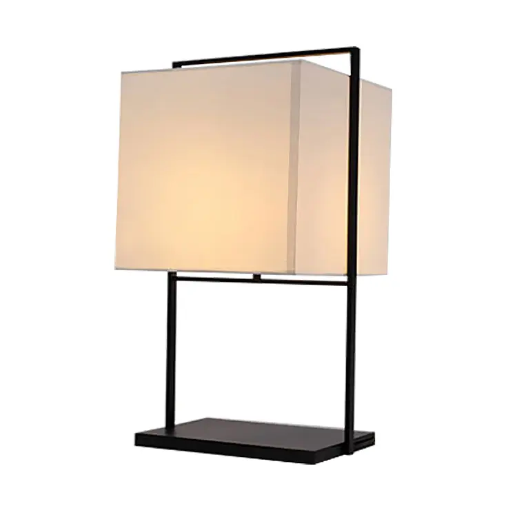 Hotel Luxury Modern Black/White Fabric Desk Lamp Home Decorative Night Light Bedside Table Lamp Wholesale Price