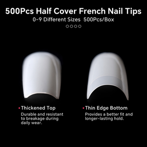 KADS 500Pcs Half Cover French <b>Nail</b> Tips Clear Natural ABS False <b>Nails</b> False Fingernails For Acrylic Gel <b>Extension</b> Manicure - Product Image 6