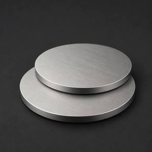 Disque métallique rond en acier inoxydable, finition argent brossé ou poli miroir, taille et forme personnalisées - Product Image 4