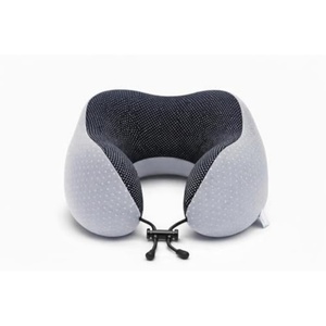 Oreiller de voyage ergonomique en mousse à mémoire de forme en forme de U pour le cou, avec pochette de rangement à cordon pour avion, voiture, bureau, sieste - Product Image 1