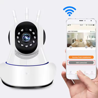 Sistem Keamanan Rumah Penjualan Terlaris Nirkabel 3 Antena PTZ Kamera Jaringan 3MP Sensor CMOS Video H.264