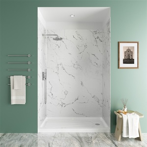 3PCS Set Marble <strong>White</strong> Acrylic Decorative Material Bathroom Wall <strong>Panels</strong> for Shower Enclosure - Product Image 4