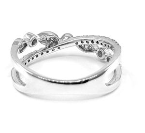 China Factory Extraordinary Brand Look Jewellery 18k White Gold High Quality Diamond Round Cross Band Rings for Women Daily Use - Product Image 3