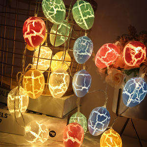 Nefe 10pcs <strong>Wood</strong> Cracked <strong>Egg</strong> 1.5m String Light Christmas Lantern <strong>Easter</strong> <strong>Eggs</strong> Garland Fairy Lighting Strings Holiday Decor - Product Image 1