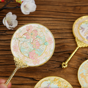 Hai Mặt Cầm Tay Dễ Thương Kim Loại Túi Nhỏ Có Thể Gập Lại Hình Tròn Du Lịch Trang Điểm Nhỏ Gọn Gương Với Biểu Tượng Tùy Chỉnh - Product Image 3