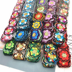 Pita Renda Payet Bordir Afrika Pita Trim Bunga Besi Pada Kain Pakaian Diy 16 Warna Stok Tersedia - Product Image 4