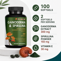 Tonique Herbal Traditionnel avec Champignon Reishi et Spiruline - Favorise la Vitalité, la Santé du Foie et le Bien-être Digestif