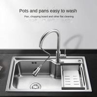 Robinet extractible en acier inoxydable SUS304, à un seul trou, finition brossée, grand format, multifonction, nano, pour cuisine, garantie 5 ans