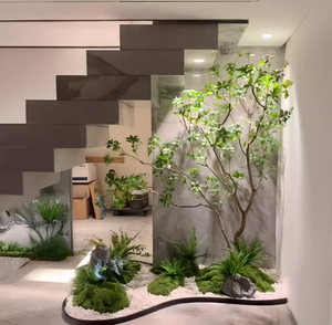 Grands arbres artificiels pour l'entrée intérieure, <span class=keywords><strong>sous</strong></span> les escaliers, plantes vertes décoratives de style chinois, paysage de pin - Product Image 6