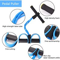 Roue abdominale bleu clair pour musculation, ensemble de cordes à sauter, barre de poussée, poignées, genouillères – Usage commercial unisexe pour exercices abdominaux