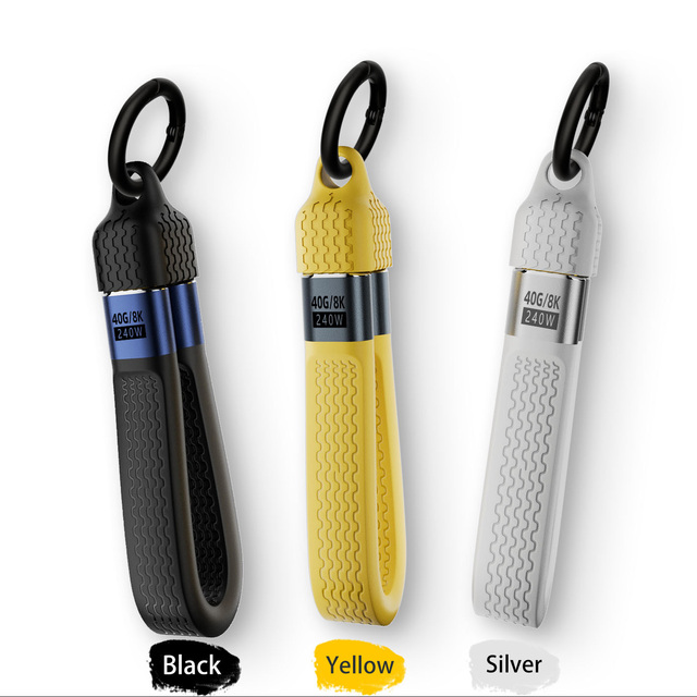 Newest Model 40Gbps Fastest 8K Display Transfer Short Charge Wire 240W USB C Female Type C Male Data Cable Keychain Camera Use