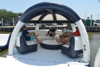 Air Circular Sofa Canapé gonflable pliable portable avec table gonflable et tente d'ombrage