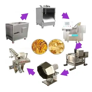 CE bersertifikat 30 ~ 50kg/jam skala kecil semi-otomatis goreng Plantain Wafer pisang Chip renyah membuat mesin produksi Line Turki