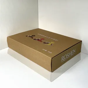 Kotak pengiriman kertas karton kotak mailer kemasan kemasan keras bergelombang cetak desain kustom untuk hadiah makanan kosmetik