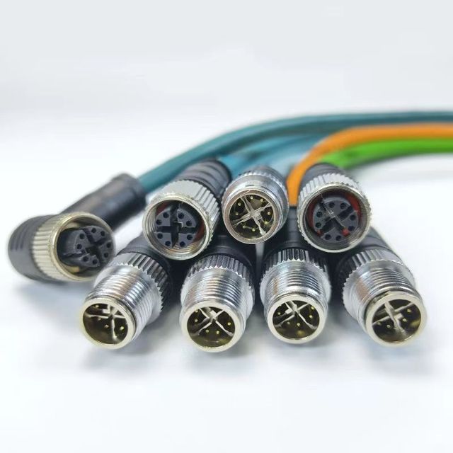 Custom M12 8PX Type Coding Industrial Camera Gigabit Network Cable with 4P/8P 6A Sensor Shielded Circular 4 Pin Connection
