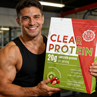 Poudre de Protéine Transparente OEM en Sachets de 20g – Protéines pour Femmes et Hommes, Sans Lactose, Isolat de Lactosérum de Vaches Nourries à l'Herbe, Sans Gluten, Zéro Sucre