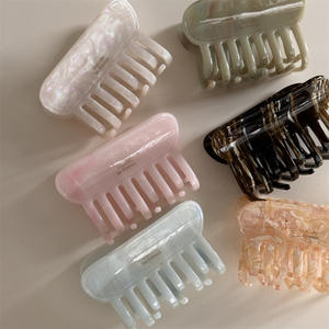 BELLY WORLD Pinza para el <span class=keywords><strong>pelo</strong></span> personalizable, estilo francés, elegante, de dientes largos, de acetato, hecha a mano, para cola de caballo, tipo garra de tiburón, sencilla, novedad - Product Image 3