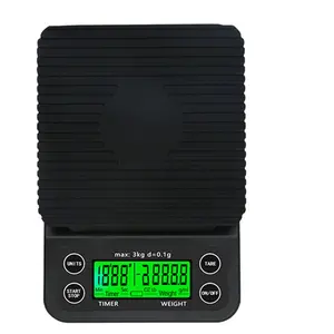 Hot Selling Customize 3Kg/1g Coffee Weighing Drip Scales 3000G Electronic Digital Coffee Scale With Timer