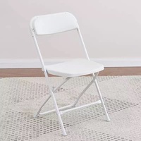 Chaise pliante en plastique blanc robuste Moon Wholesale, avec structure métallique empilable pour mariage, banquet, fête, événement