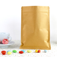 Emballage en papier kraft imprimé sur mesure, fermeture à glissière sur trois côtés, pochette en papier kraft avec placage en aluminium pour la conservation des aliments