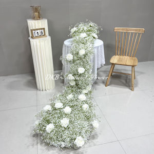 <span class=keywords><strong>DKB</strong></span> โต๊ะวิ่งผ้าคาดโต๊ะงานแต่งงานทำจากผ้าไหมสีขาวสำหรับเด็กปรับแต่งได้จากโรงงาน - Product Image 4