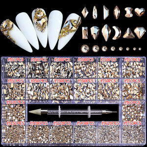 Offre Spéciale 14 couleurs 1000 pièces ENSEMBLE Brillant Cristal Décorations D'art De Clou Clou <span class=keywords><strong>Strass</strong></span> Pour La Conception D'art D'<span class=keywords><strong>ongle</strong></span> - Product Image 2