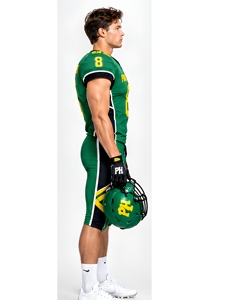 Tenue de football américain personnalisée avec nom et numéro d'équipe, en polyester, imprimée par transfert thermique - Product Image 3