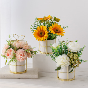 Ensemble de fleurs artificielles papillon du lac de l'Ouest, plantes en pot en soie, décoration de maison de style nordique, 40 cm - Product Image 1