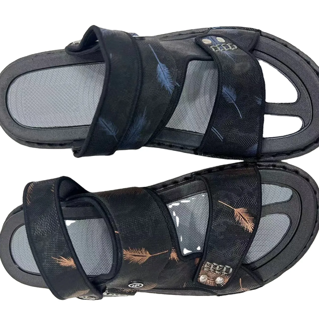 Üreticisi doğrudan tedarik erkekler plaj sandaletleri ile 360 derece viraj deformasyon rahat deri ayakkabı yaz