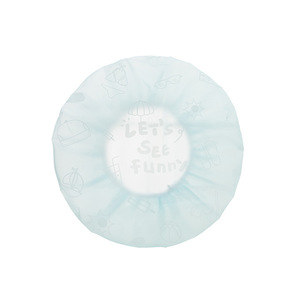 Cartoon Thickened Waterproof Shower Cap For Women Blue Pink PE Material Adult Use - Product Image 5