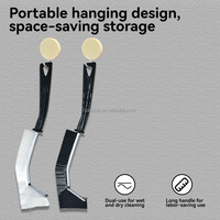 Brosse de nettoyage à poils durs pour fentes, brosses de nettoyage améliorées pour les espaces étroits de la salle de bain, outils de nettoyage pour fentes longues, noire