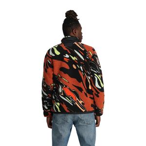 Giacca in pile Sherman con stampa grafica di lusso personalizzata elegante giacca in pile Sherpa con stampa Jacquard cappotto caldo da esterno - Product Image 3