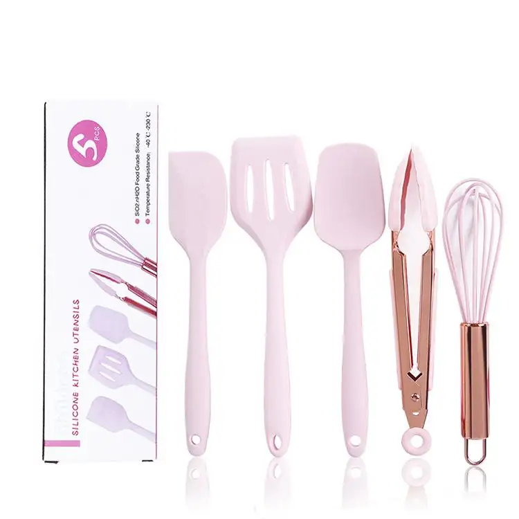 5pcs children cookware set tools baking kitchens utensils/rose gold kitchen utensil/baby utensils