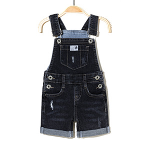 Salopettes en jean pour enfants, coton extensible, denim, salopettes en jean pour enfants, shorts à bretelles - Product Image 3