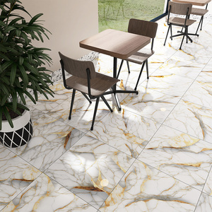 Cao cấp 600x600mm vàng đá cẩm thạch nhìn gạch phong cách thiết kế hiện đại cho biệt thự sang trọng phòng ngủ chính chức năng firebrick - Product Image 2