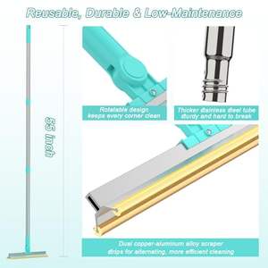 Custom 3 Pack toelettatura per animali domestici tappeto scopa 53 "regolabile con manico lungo riutilizzabile tappeto rastrello per animali domestici rimozione peli pelucchi - Product Image 5