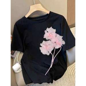 T-shirts en coton doux et tendance pour femmes et enfants, hauts décontractés légers et confortables, respirants, imprimé arc-en-ciel, parfaits pour tous les jours, été - Product Image 6