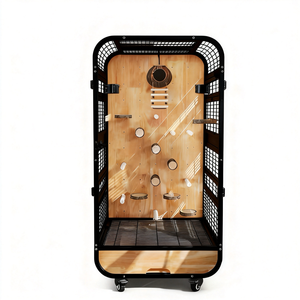 <span class=keywords><strong>Cage</strong></span> à oiseaux de style villa pour perroquets, grande et luxueuse, pour usage domestique, construction en fer et bois, design peu encombrant, verre transparent anti-éclaboussures - Product Image 1