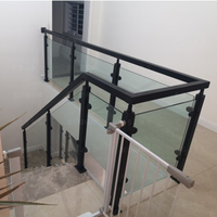 Rampe d'escalier extérieure en acier inoxydable noir et PVC pour appartement