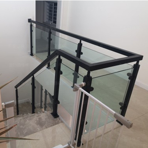 שחור מעקה חיצוני מדרגות מעקה מתכת מעקה - Product Image 1