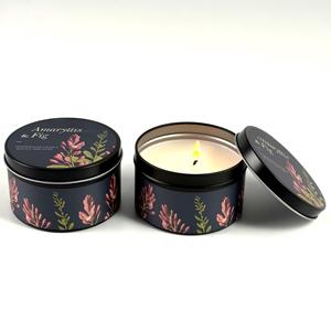 Bougie parfumée artisanale en gros sous marque privée, en boîte métallique, <span class=keywords><strong>Amaryllis</strong></span> & Figue Naturelle, pour les fêtes, Diwali, les voyages et les spas - Product Image 1