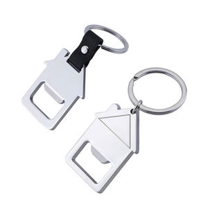 Abridor de Botellas de Acero Inoxidable Grabado Personalizado con Forma de Casa, Metal en Blanco para Logotipo Personalizado, Ecológico y Apto para Lavavajillas - Product Image 1