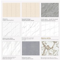 Dalles de pierre grand format polies, modernes et élégantes, pour mur de fond de canapé de salon, comptoir de salle à manger, motif marbre