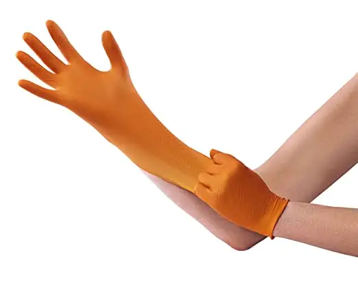 8 Mil Nitril Oranje Diamant Handschoenen Maken Machine Prijs Poeder Vrije Grip Zware Duty