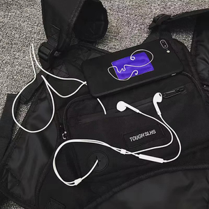 เสื้อกั๊กอเนกประสงค์กันน้ำสำหรับเล่นกีฬากลางแจ้ง กระเป๋าคาดเอวแบบยุทธวิธี สไตล์ฮิปฮอป เท่ห์  กระเป๋าคาดอกแบบพกพา - Product Image 4