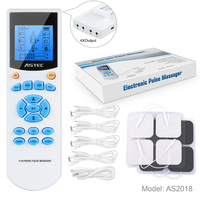 Unité TENS EMS Stimulateur musculaire à batterie rechargeable Mini masseur portable Unité TENS avec 8 coussinets réutilisables