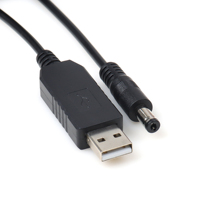 Câble d'alimentation USB 5V vers 9V/12V DC5.5*2.1mm avec conducteur en cuivre et isolation XLPE pour routeur, bande LED, caméra CCTV, station d'alimentation