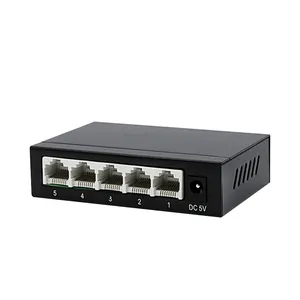 5端口网络交换机DC 5V 10/100M/1000M RJ45电气端口以太网交换机