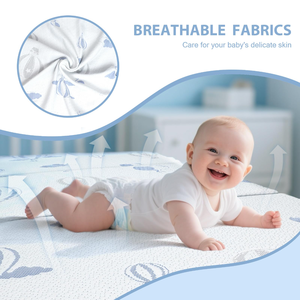 Toptan üç katlı paketi ve oyun yatak 38 "x 26", çift taraflı bellek köpük taşınabilir beşik yatak bebek yürümeye başlayan için taşıma çantası ile - Product Image 3