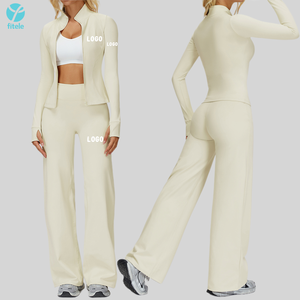 <span class=keywords><strong>Abbigliamento</strong></span> <span class=keywords><strong>Sportivo</strong></span> Personalizzato per Donna, <span class=keywords><strong>Set</strong></span> Giacca da Palestra Senza Cuciture a Costine, Completo <span class=keywords><strong>Sportivo</strong></span>, <span class=keywords><strong>Set</strong></span> Yoga - Product Image 4